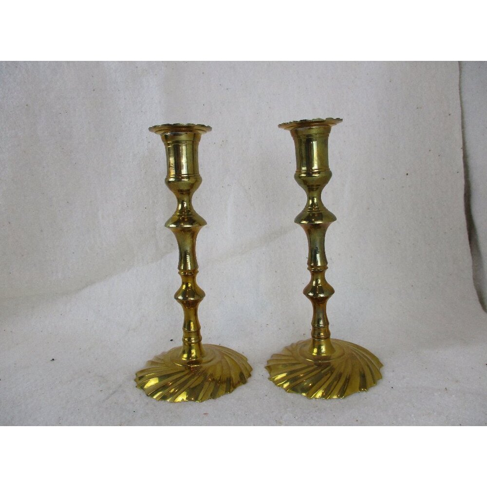 Candle Holders set, 1970s Vintage Brass Candle Holders, Tall, dining table